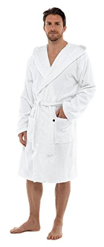 Mens Womens Towelling Bath Robe White L-XL