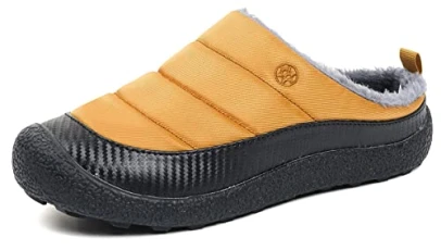 Mens Womens Winter Slippers Fur Lined Warm Non-Slip Indoor Outdoor Houseshoes Yellow-New 9.5UK=44CN Mens Womens Winter Slippers Fur Lined Warm Non-Slip Indoor Outdoor Houseshoes Yellow-New 9.5UK=44CN