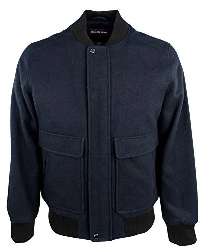 Men's Wool Blend Bomber Jacket-NH-L