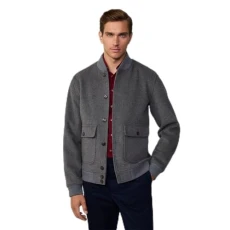 Men's Wool Bomber Jacket, Grey (Granite Grey), L Men's Wool Bomber Jacket, Grey (Granite Grey), L