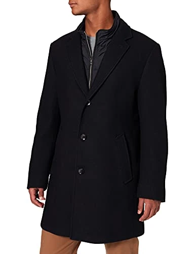 Men's Wool Coat, Navy, 56