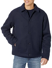Men's Wool Short Jacket (Available in Big & Tall), Navy, XS
