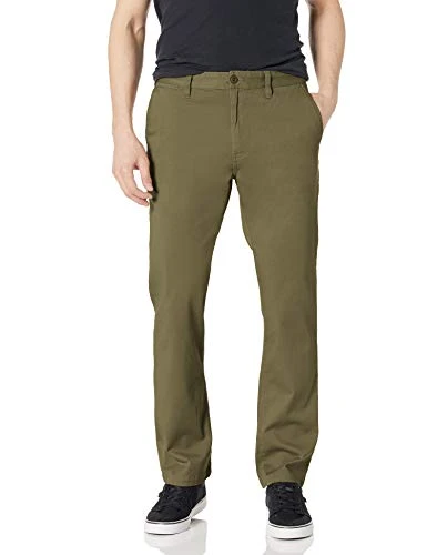 Men's Worker Chino Pant Casual, Fatigue Green, 30W x 32L