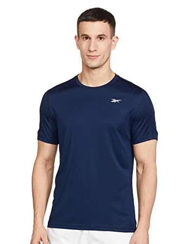 Men's Workout Ready Polyester Tech T Shirt, Collegiate Navy, S