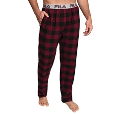 Men's Woven Flannel Sleep Pant, Black/Rumba Red, Medium Men's Woven Flannel Sleep Pant, Black/Rumba Red, Medium