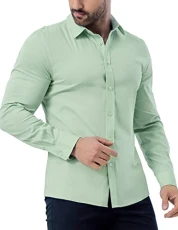 Men's Wrinkle Resistant Button Down Dress Shirt Long Sleeve Stretch Slim Fit Formal Shirt, Light Gre