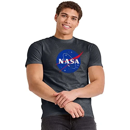 Men's Y06382 T-Shirt, NASA Meatball/Slate Heather, XL