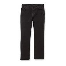 Men's Young Solver Stretch Denim Jean Pants, Black on Black, 34W x 32L