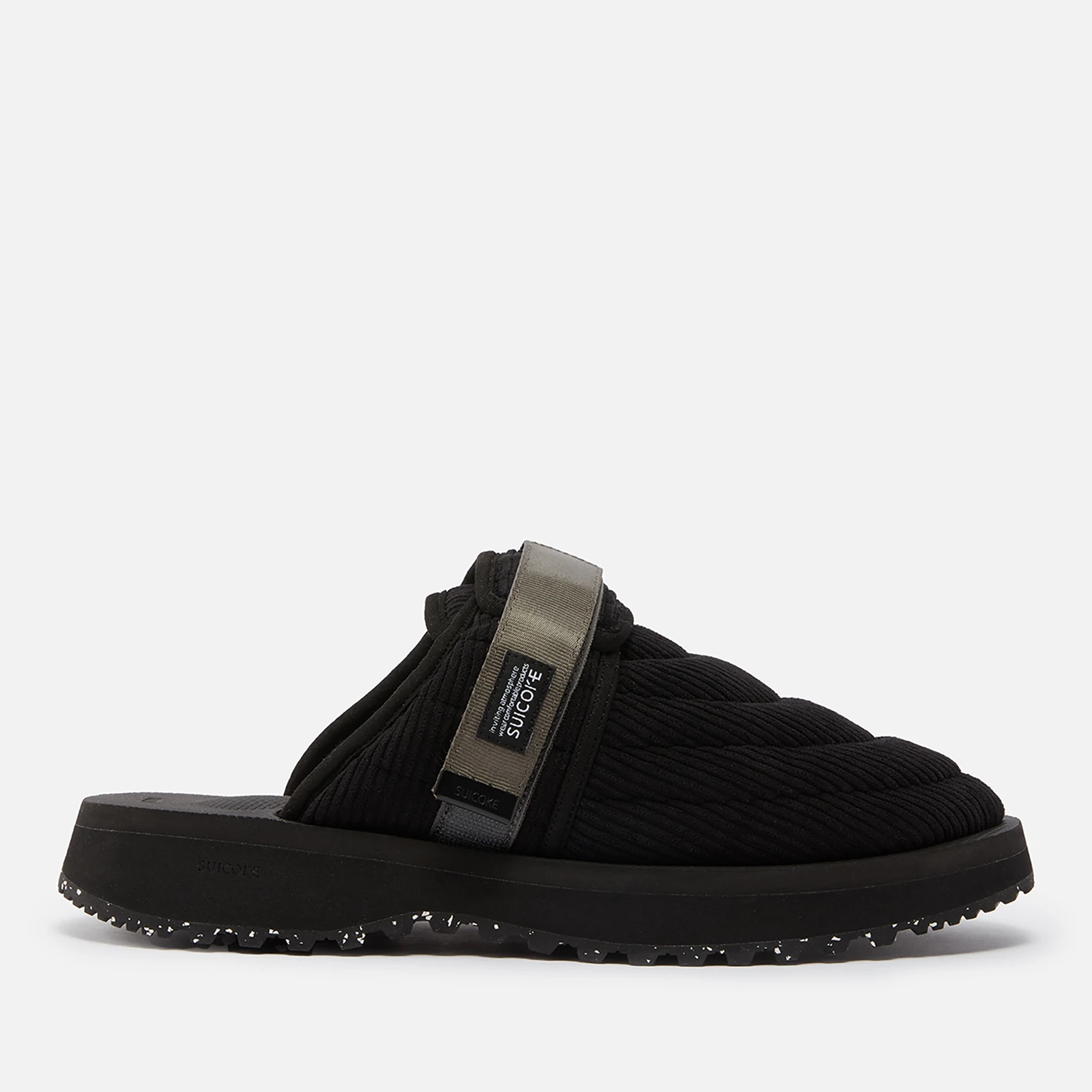 Mens Zavo Corduroy and Rubber Mules - Black