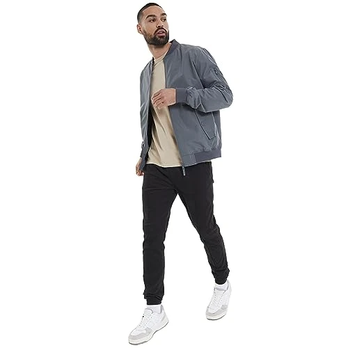 Mens Zipped Cuffed Bomber Jacket Lightweight Mac Kagoul Coat