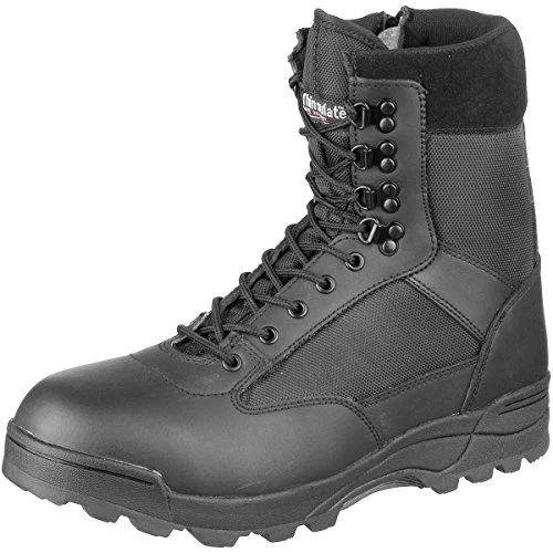 Men's Zipper Military and Tactical Boot, Black, 9.5 UK