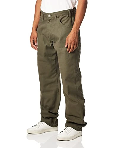 mensDU336Relaxed Straight Sanded Duck Carpenter Jean Jeans - Green - 32W x 34L