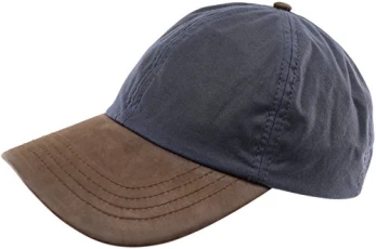 Mens/Gents Wax Waterproof Baseball Cap/Hat with Leather Peak. Made in The UK - Navy Mens/Gents Wax Waterproof Baseball Cap/Hat with Leather Peak. Made in The UK - Navy