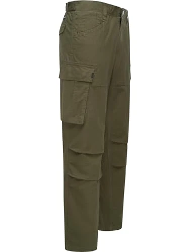 Merly Men's Cargo Trousers Long Trousers Fabric Trousers with Large Pockets YOUMODO 30-38, dark oliv