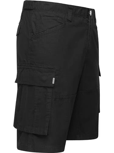 Merly Youmodo Men's Cargo Shorts Fabric Trousers with Large Pockets 30-38, black, 30