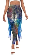 Mermaid Yoga Print Leggings for Women Plus Size Fish Scale High Waisted Pants Halloween Costume Party Tights L Green Mermaid Yoga Print Leggings for Women Plus Size Fish Scale High Waisted Pants Halloween Costume Party Tights L Green