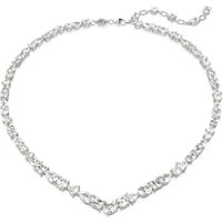 Mesmara Mixed Cuts Rhodium Necklace - 45cm