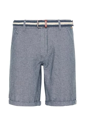Mews Men's Chino Shorts Bermuda Shorts with Belt Regular Fit, Mid Indigo (858), 3XL