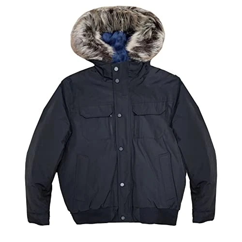 Michael  Men's Down Puffer Bomber Coat Jacket, Black, L