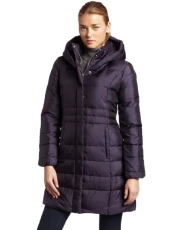 MICHAEL Michael Kors Womens Knee Length Hooded Puffer - Purple -