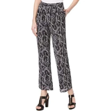 Michael  Petite Printed Pants - Silver - 4 Petite