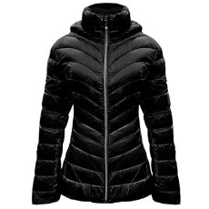 Michael Women's Black Down Hooded Packable Coat Jacket, Black, S Michael Women's Black Down Hooded Packable Coat Jacket, Black, S