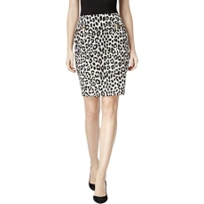 MICHAEL  Womens Petites Animal Print Pencil Skirt - Black - 18 Petite