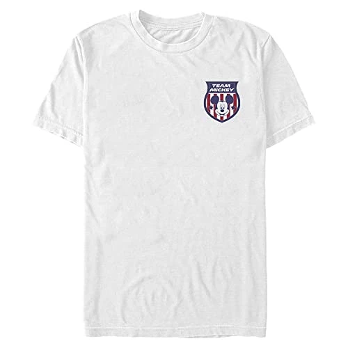 Mickey Classic USA Badge Organic Short Sleeve T-Shirt, White, XL