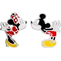 Mickey & Minnie Mouse Kiss Earrings - Silver