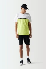 Micro Taped T hirt - White / Limeade