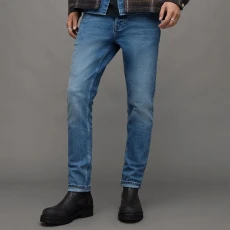 Mid Blue Cigarette Skinny Stretch Jeans