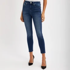 Mid Blue Super High Waist Aubrey Slim Stretch Jeans