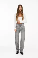 Mid-Waist Straight-Leg Jeans