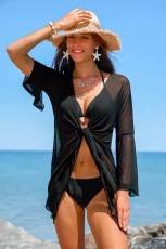 Midnight Gossamer Black Cover-Up Kimono