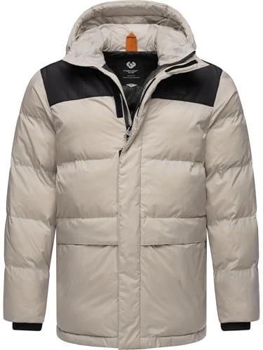 Mikkesh YOUMODO Men's Winter Jacket Warm Quilted Jacket with Adjustable Hood S-3XL, Grey (zinc), M