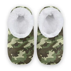 Military Camouflage Green House Fleece Slippers Comfy Bedroom Shoes Anti-Slip for Men UK 8-9 Military Camouflage Green House Fleece Slippers Comfy Bedroom Shoes Anti-Slip for Men UK 8-9
