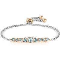 Milleluci Blue Crystal Hearts Bracelet - 14cm