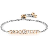 Milleluci Crystal Hearts Bracelet - 14cm