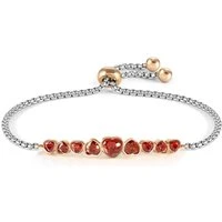 Milleluci Red Crystal Hearts Bracelet - 14cm