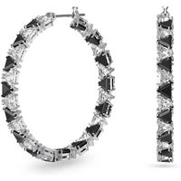 Millenia Black + White Triangle Hoop Earrings