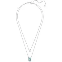 Millenia Silver + Blue Octagon Layered Necklace - Adjustable