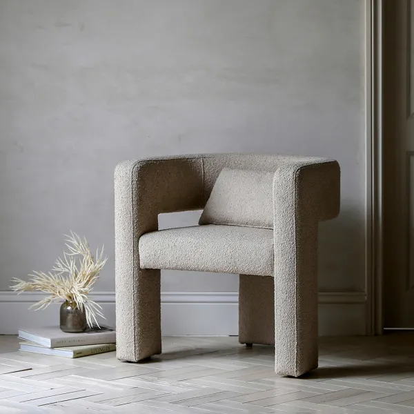 Miller Armchair Taupe - Cream