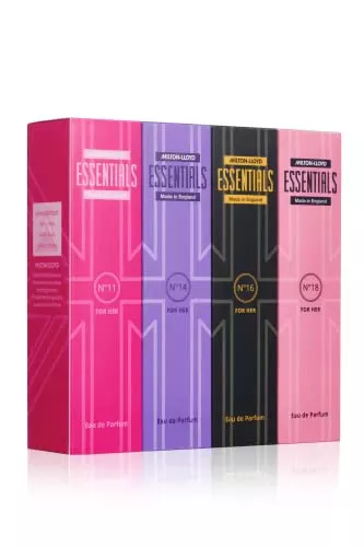 MILTON-LLOYD ESSENTIALS No 11, No 14, No 16, No 18 Ladies Perfume Set, Perfumes for Women. Set of 4 x 50ml Eau de Parfums. Luxury Fragrance, Long Lasting Milton-Lloyd Womens Perfumes