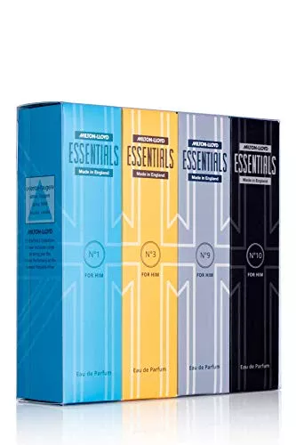 Milton-Lloyd Essentials Quad Pack Perfume for Men - 4 x 50ml Eau de Parfum Men, Luxury Mens Aftershave, Long Lasting Fragrance for Men Gift Set