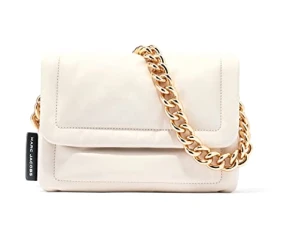 Mini Pillow Leather Shoulder Bag, Marshmallow, M Mini Pillow Leather Shoulder Bag, Marshmallow, M