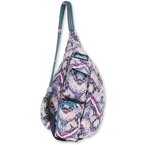 Mini Rope Sling Pack with Adjustable Rope Shoulder Strap, Purple Ikat, One size