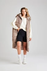 Mink Longline Puffa Gilet /