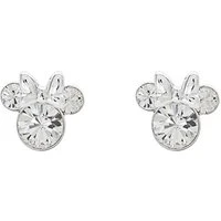 Minnie Mouse April Birthstone Earrings - Silver