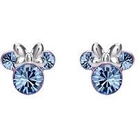 Minnie Mouse December Birthstone Earrings - Silver