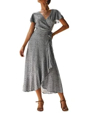 MINTLIMT Women's Boho Dress Maxi Dress Vintage V Neck Print Loose Casual Short Sleeve Beach Dress Summer Dress Long Wrap Sash (Black#1830, XL) MINTLIMT Women's Boho Dress Maxi Dress Vintage V Neck Print Loose Casual Short Sleeve Beach Dress Summer Dress Long Wrap Sash (Black#1830, XL)
